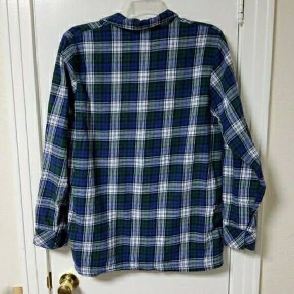 PENDLETON Blue Green Plaid Button Front Shirt LARGE - Picture 7 of 7
